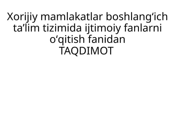 FINLANDIYADA MAKTABGACHA TAʼLIM
