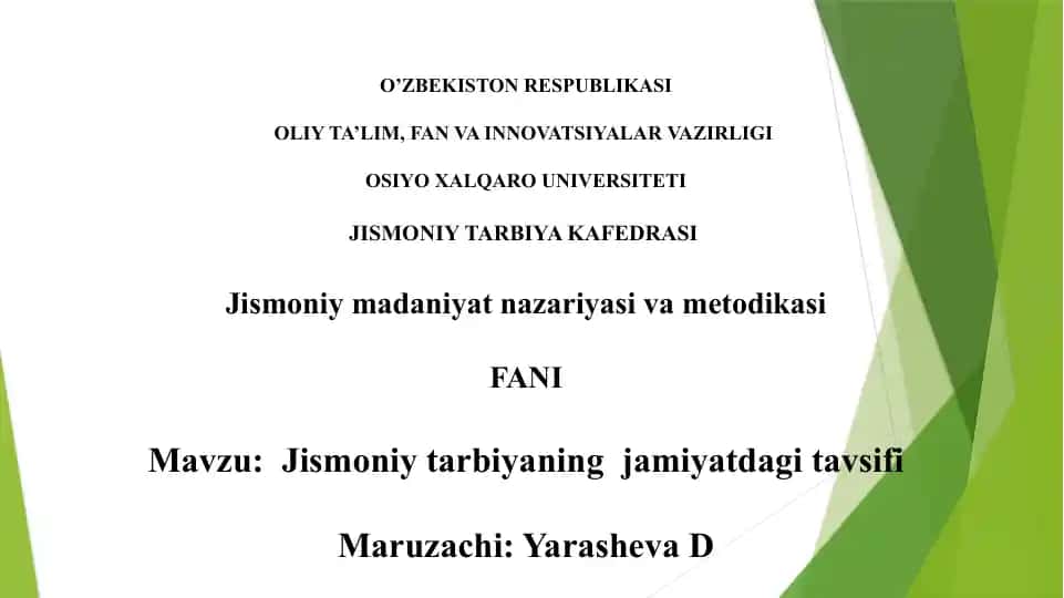 Jismoniy madaniyat nazariyasi va metodikasi