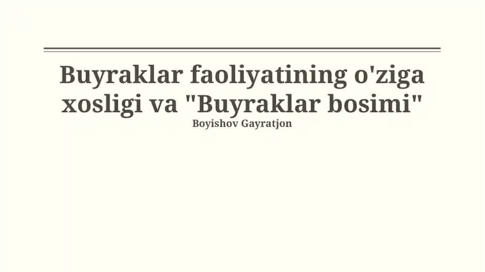 Buyraklar bosimi