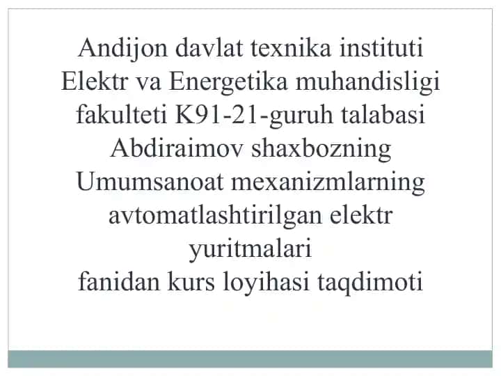 Nasosni “TKR – D” tizimini hisoblash