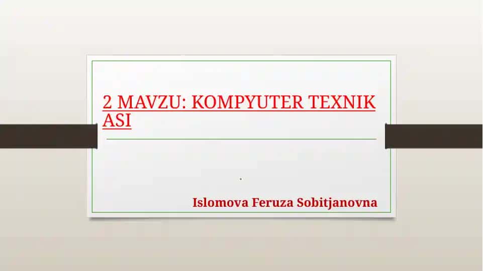 Kompyuter texnikasi