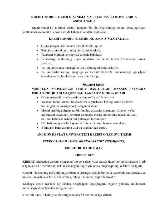 Kredit-modul tizimi