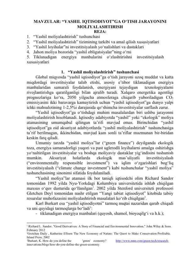 YASHIL IQTISODIYOT
