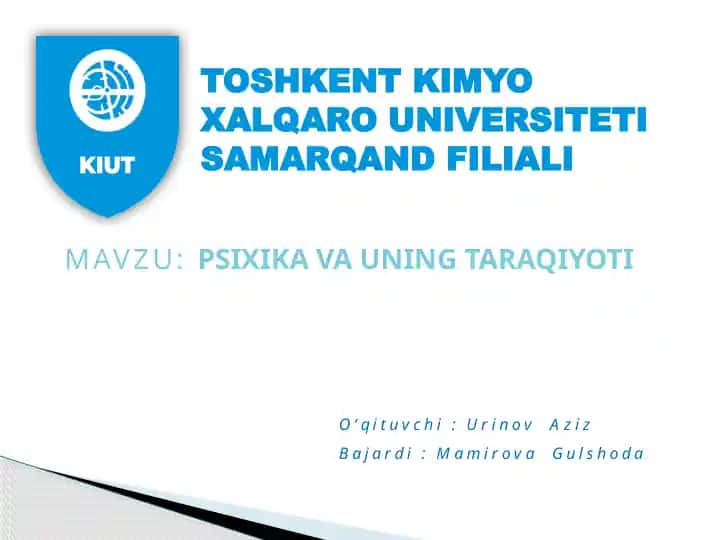 Psixika va uning taraqiyoti
