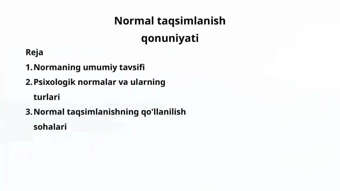 Normal taqsimlanish qonuniyati