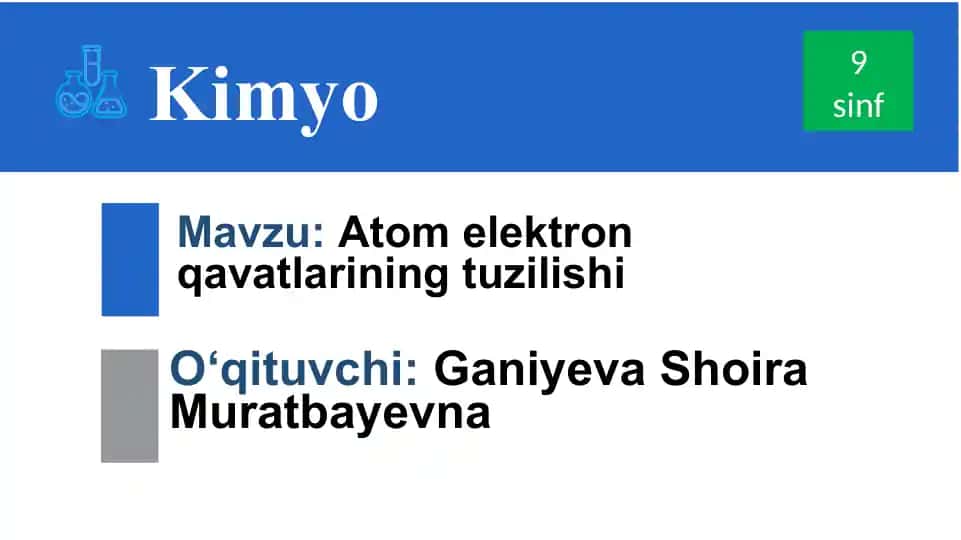 Atom elektron qavatlarining tuzilishi