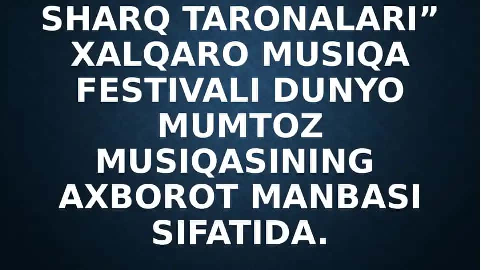 Sharqtaronalari Musiqa Festivali