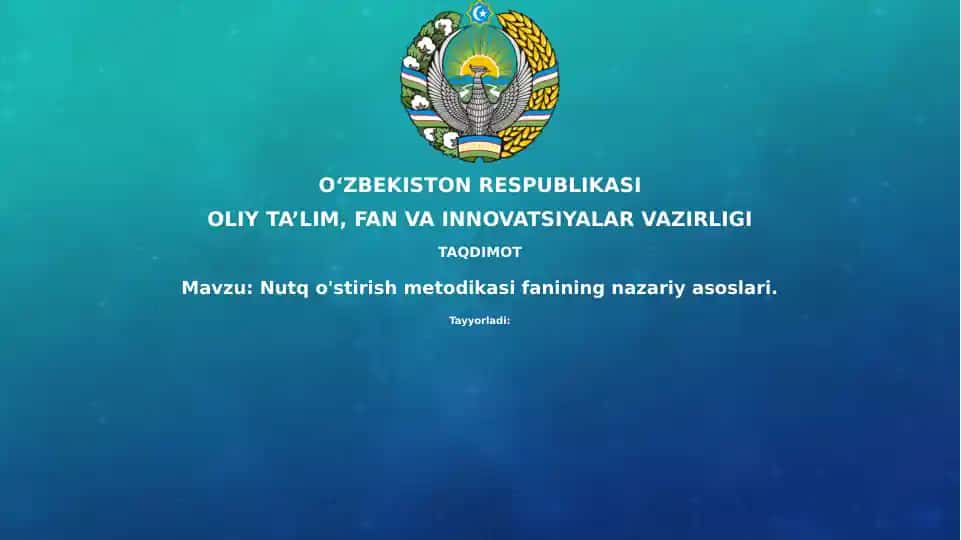Nutqo'stirish metodikasi fanining nazariyasoslari