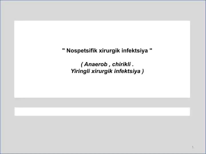 Nospetsifik xirurgik infektsiya