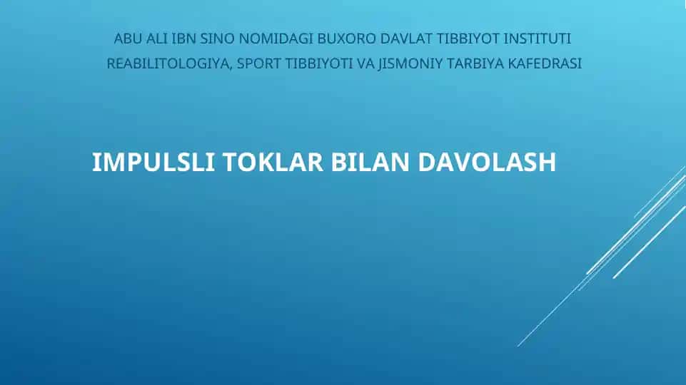 Impulsli to'klar bilan davolash