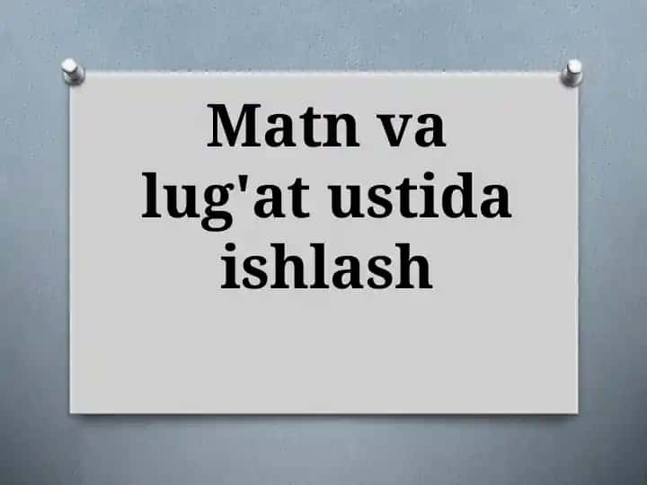 So‘zlar va ularning ma’nolari