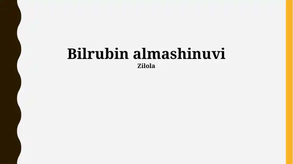 Bilrubin almashinuvi