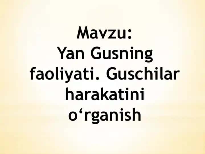 Yan Gusning faoliyati