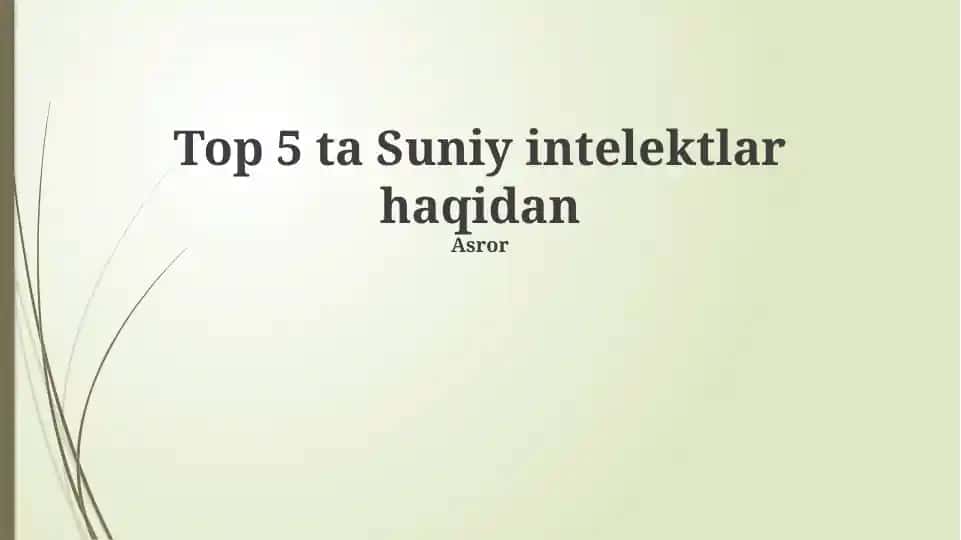 Sun'iy intellekt