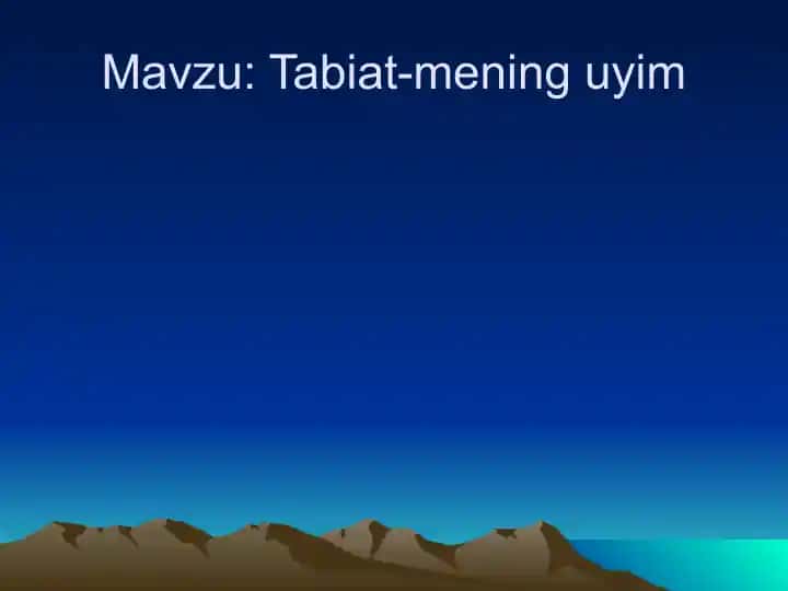 Tabiat-mening uyim