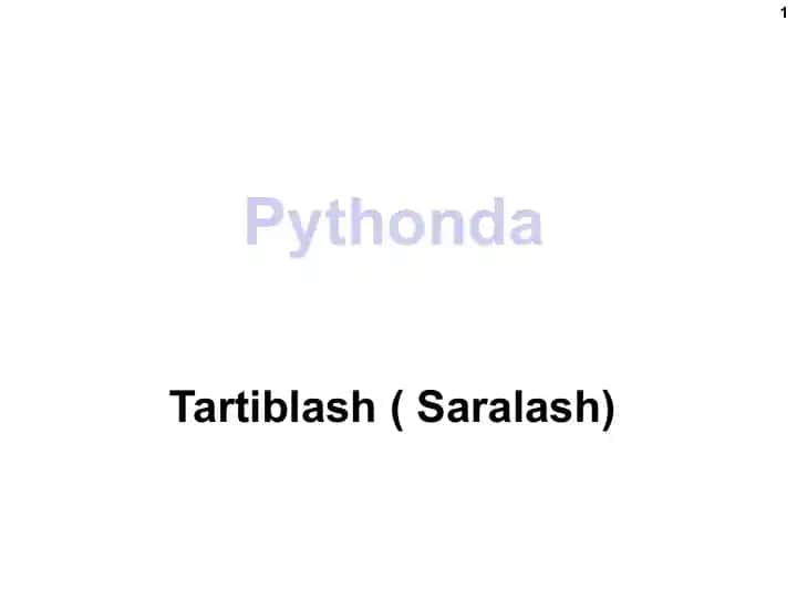 Tartiblash(Saralash)