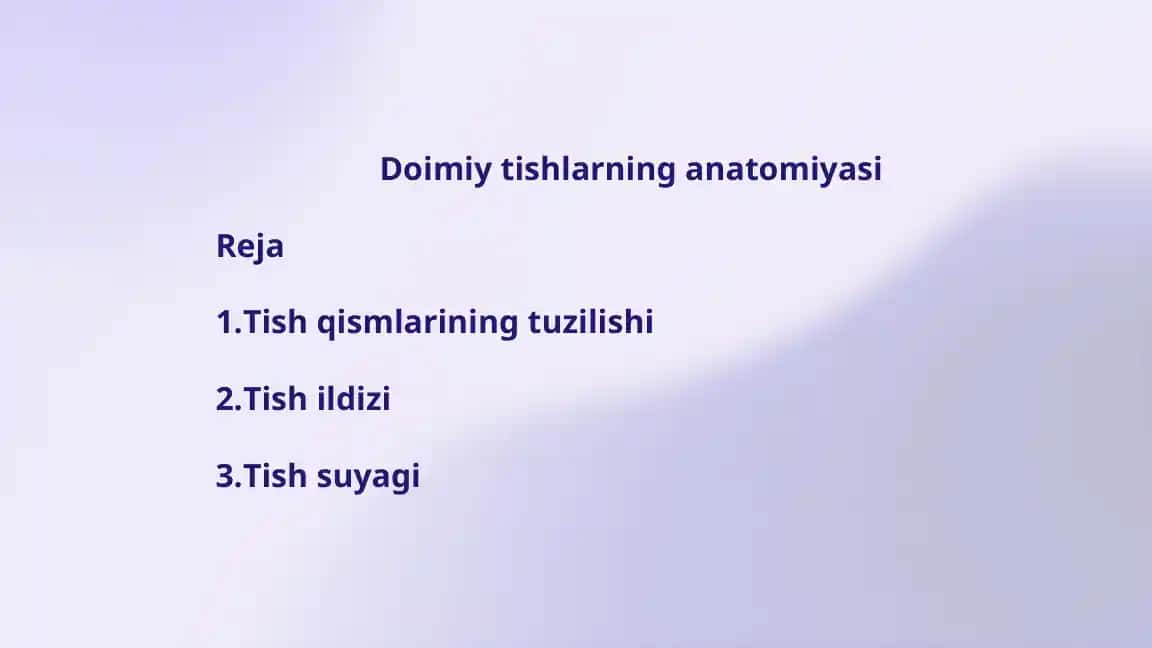 Doimiytishlar anatomiyasi