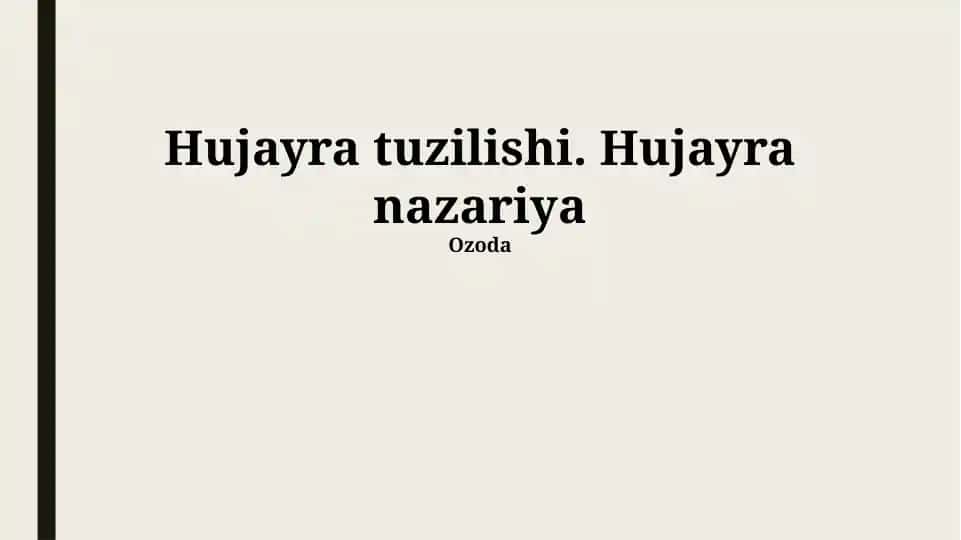 Hujayra tuzilishi