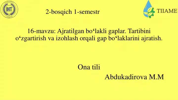 2-bosqich 1-semestr