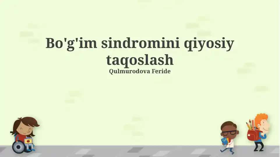 Bo'g'im sindromini qiyosiy taqoslash