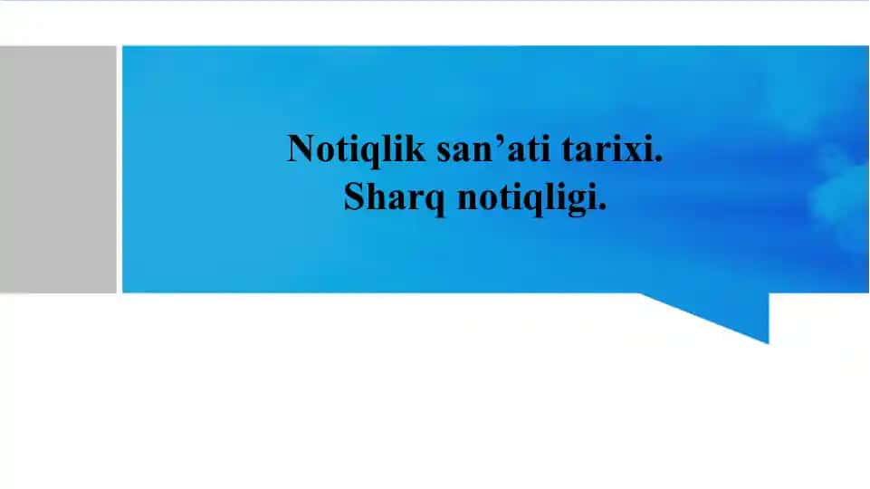 Notiqlik san’ati tarixi