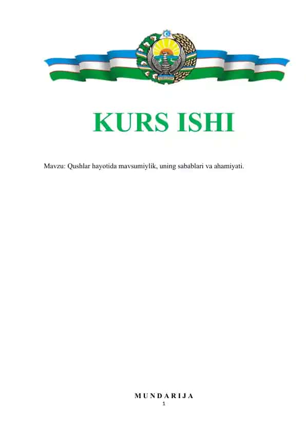 Qushlar hayotida mavsumiylik, uning sabablari va ahamiyati
