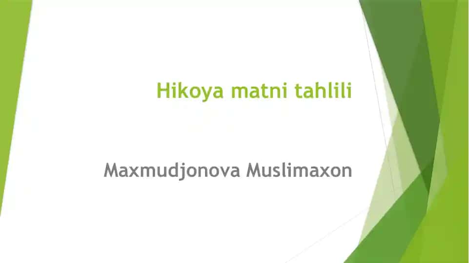 Hikoyamatni tahlil qilish