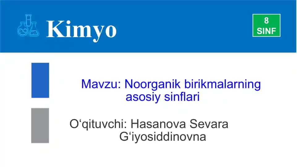 Noorganik birikmalarning asosiy sinflari