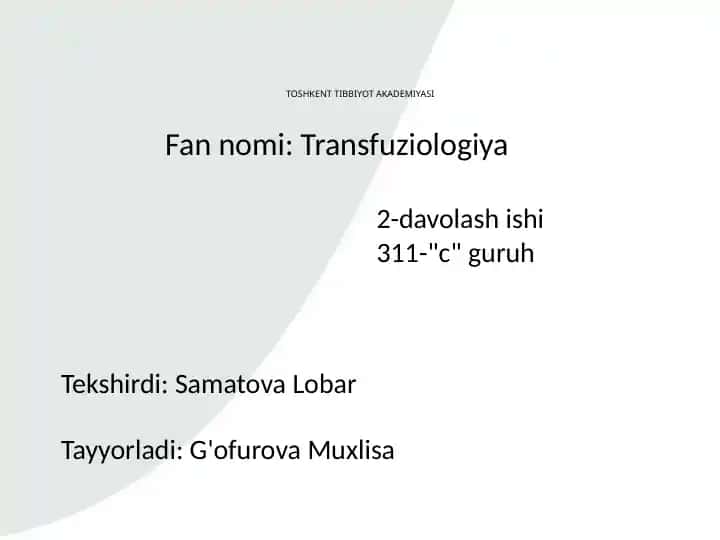 Donorlik va modern ko'rikdon.