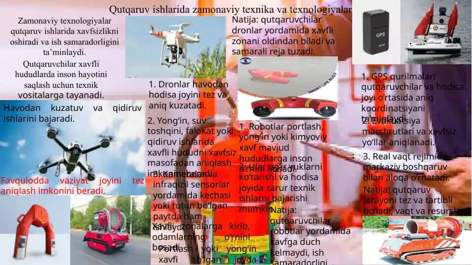 Qutqaruv ishlarida zamonaviy texnika va texnologiyalar