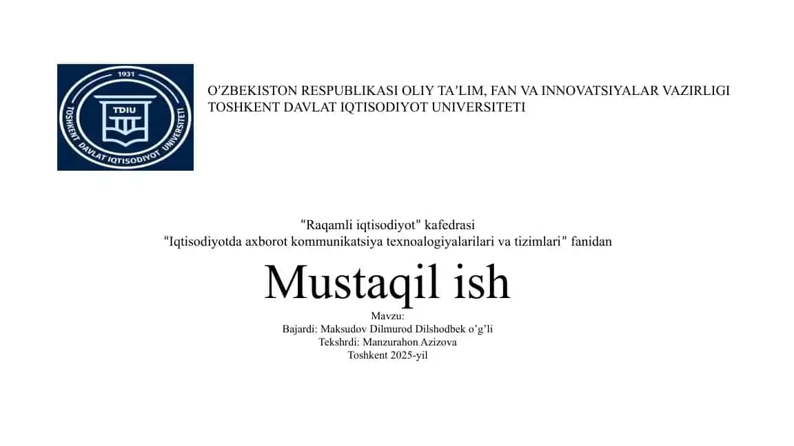 Iqtisodiy axborotni qayta ishlash uchun mobil ilovalardan foydalanish
