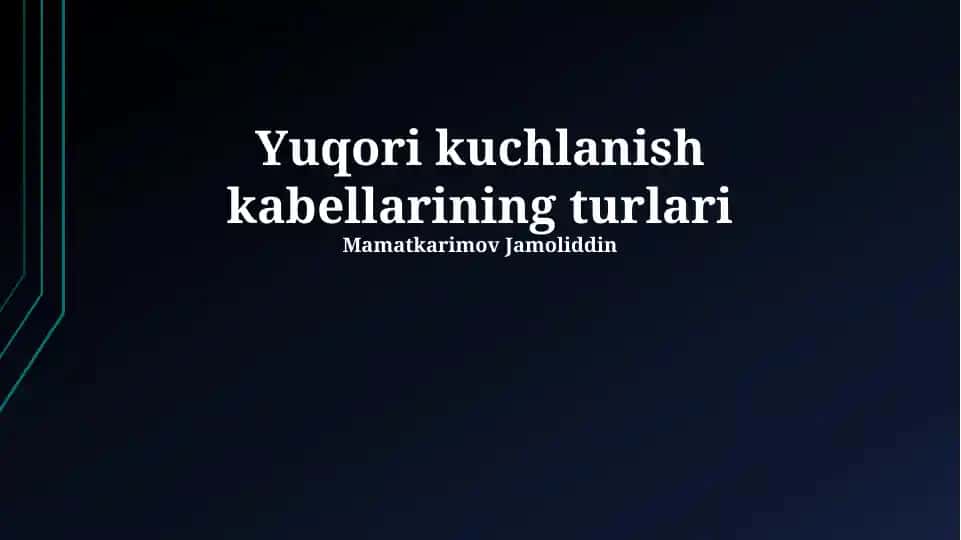 Yuqori kuchlanish kabellarining turlari