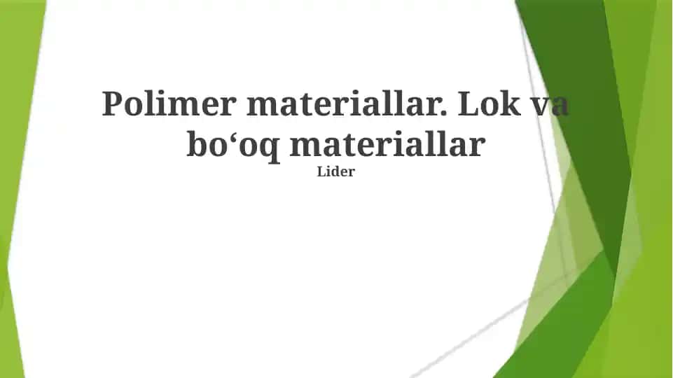 Polimer va ommaviy materiallarni solishtirish