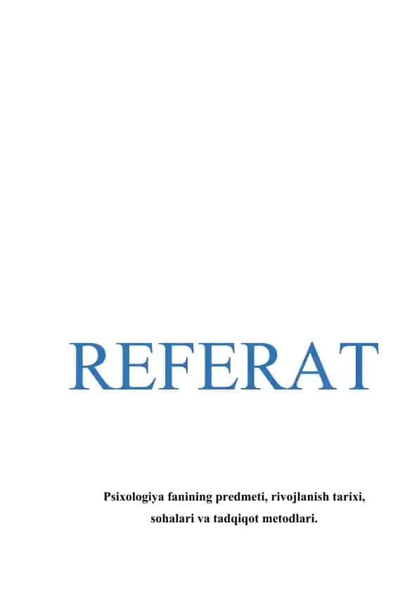 Psixologiya fanining predmeti