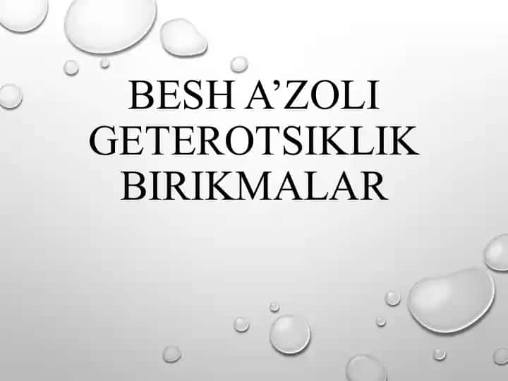 Geterotsiklik birikmalar