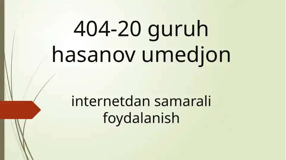 Internet foydalanish haqida ma'lumotlar