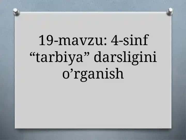 4-sinf "Tarbiya" darsligi