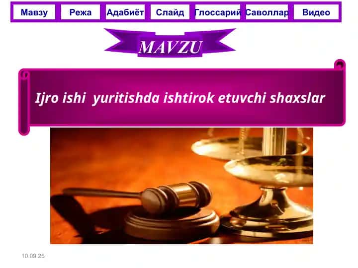 Ijro ishi yurituvchi shaxslar