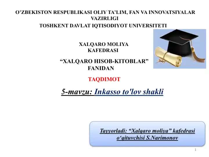 5-mavzu: Inkasso to‘lov shakli