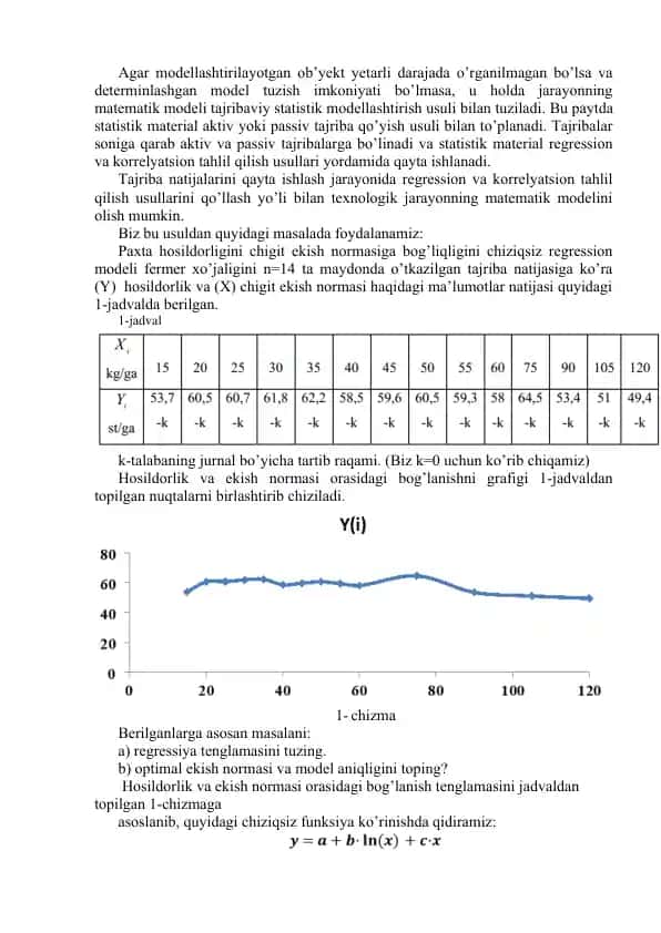 Statistik modellashtirish usullari