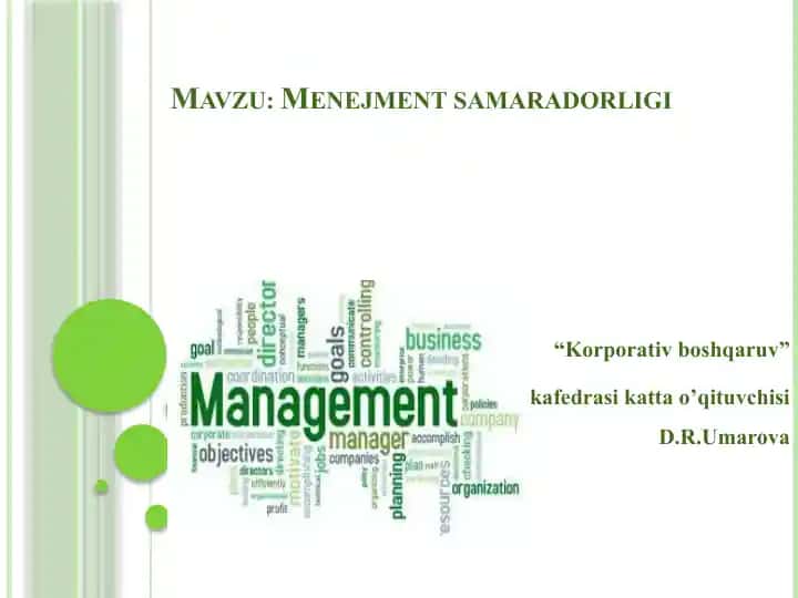 Menejment samaradorligi