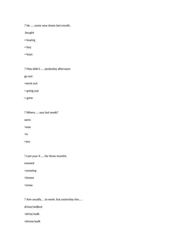 English Grammar Quiz