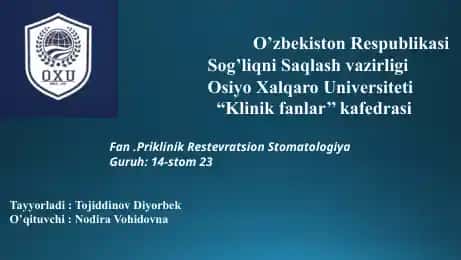 Tish qattiq to’qimalarni charxlash tamoyillari