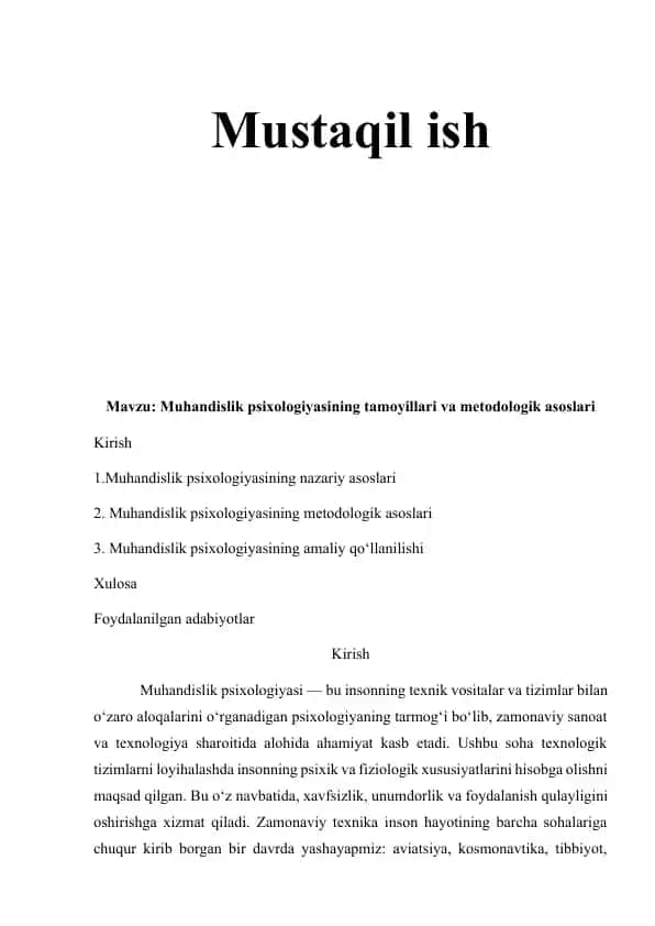 Muhandislik psixologiyasi