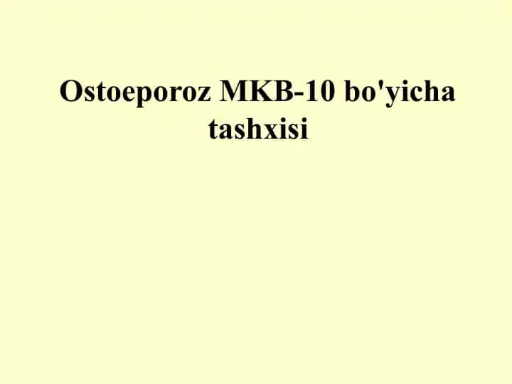 Ostoeporoz tashxisi