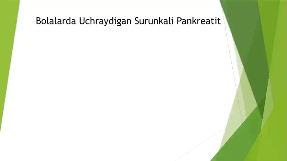Bolalarda Uchraydigan Surunkali Pankreatit
