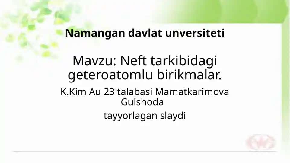 Heteroatomli birikmalar