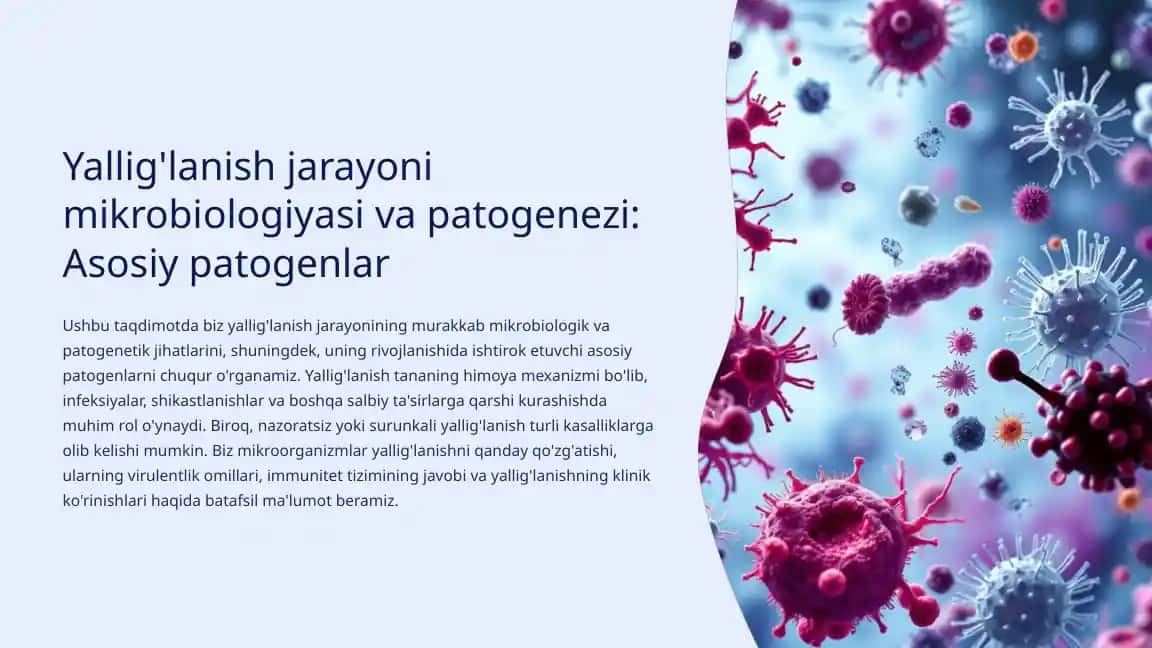 Yallig'lanish jarayoni mikrobiologiyasi va patogenezi: Asosiy patogenlar