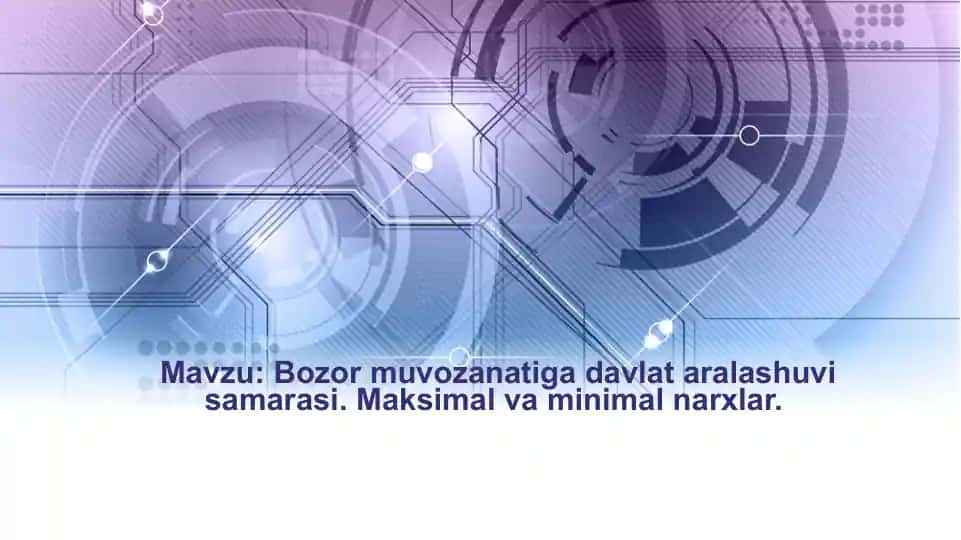 Bozor muvozanatiga davlat aralashuvi samarasi. Maksimal va minimal narxlar