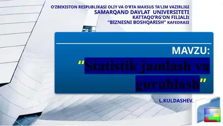 Statistika jamlash va guruhlash